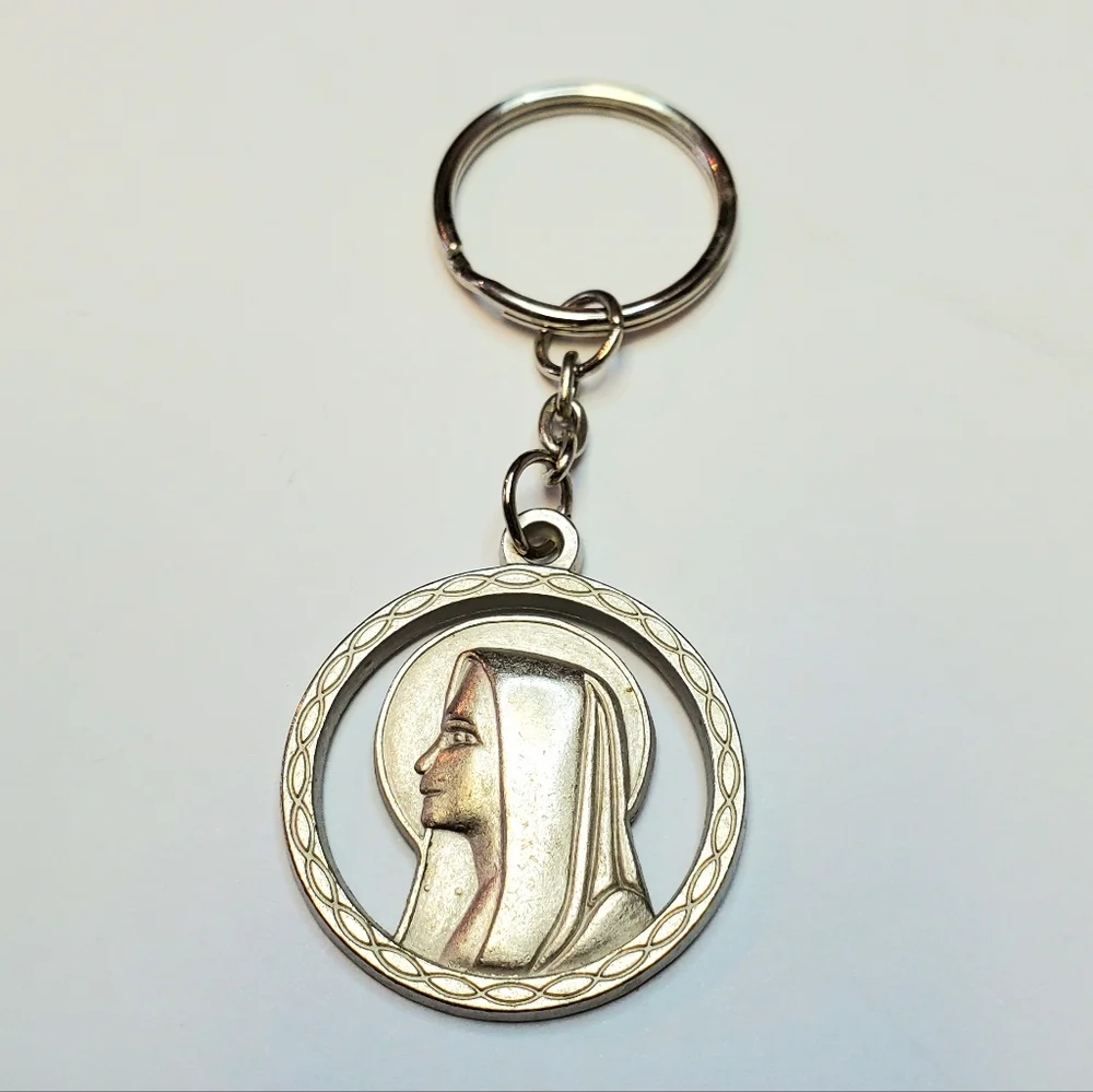 Mary coin keychain